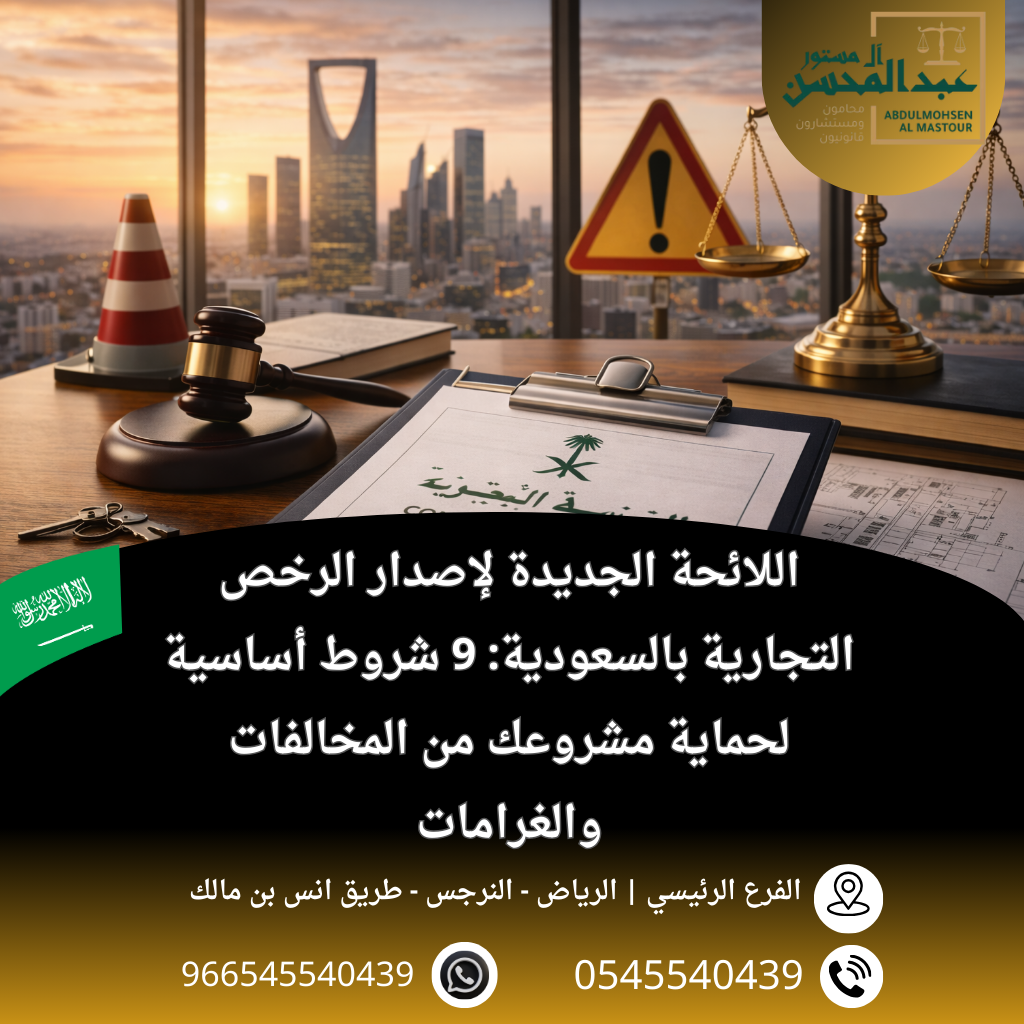 اللائحة الجديدة لإصدار الرخص التجارية بالسعودية 9 شروط أساسية لحماية مشروعك من المخالفات والغرامات