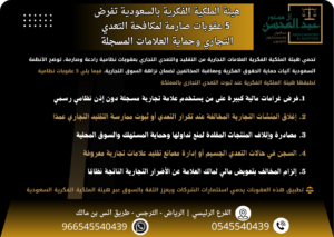 هيئة الملكية الفكرية بالسعودية تفرض 5 عقوبات صارمة لمكافحة التعدي التجاري وحماية العلامات المسجلة