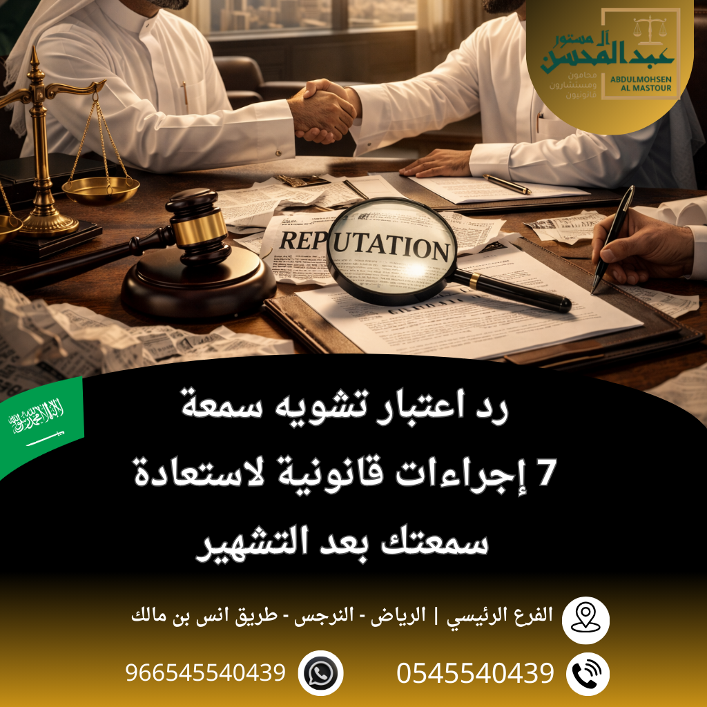رد اعتبار تشويه سمعة 7 إجراءات قانونية لاستعادة سمعتك بعد التشهير