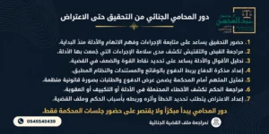دور المحامي الجنائي من التحقيق حتى الاعتراض