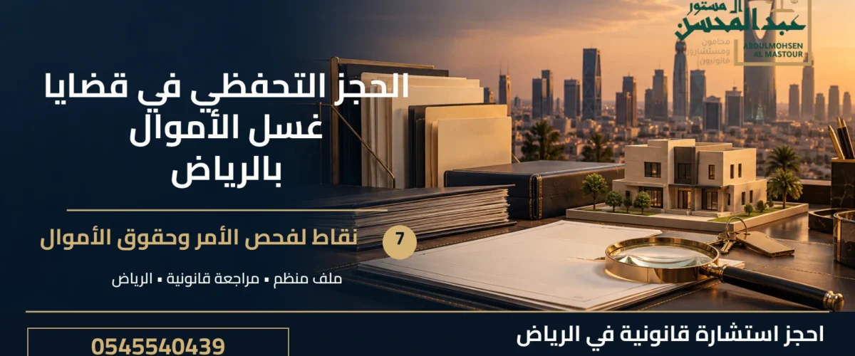 الحجز التحفظي في قضايا غسل الأموال بالرياض: 7 نقاط