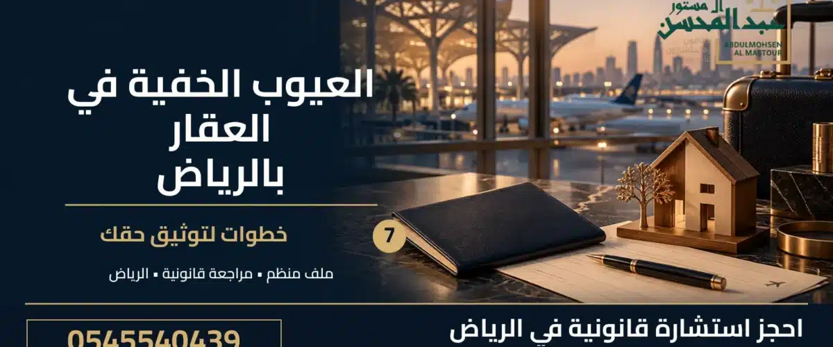 العيوب الخفية في العقار بالرياض: 7 خطوات لتوثيق حقك